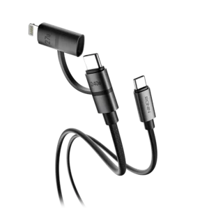 R-2020 2 in 1 charging cable - Type-C to Lightning braided cable