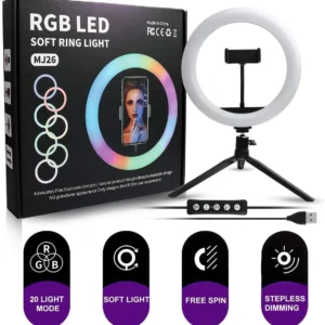 26Cm MJ26 10.2 RGB Led Soft Ring Light