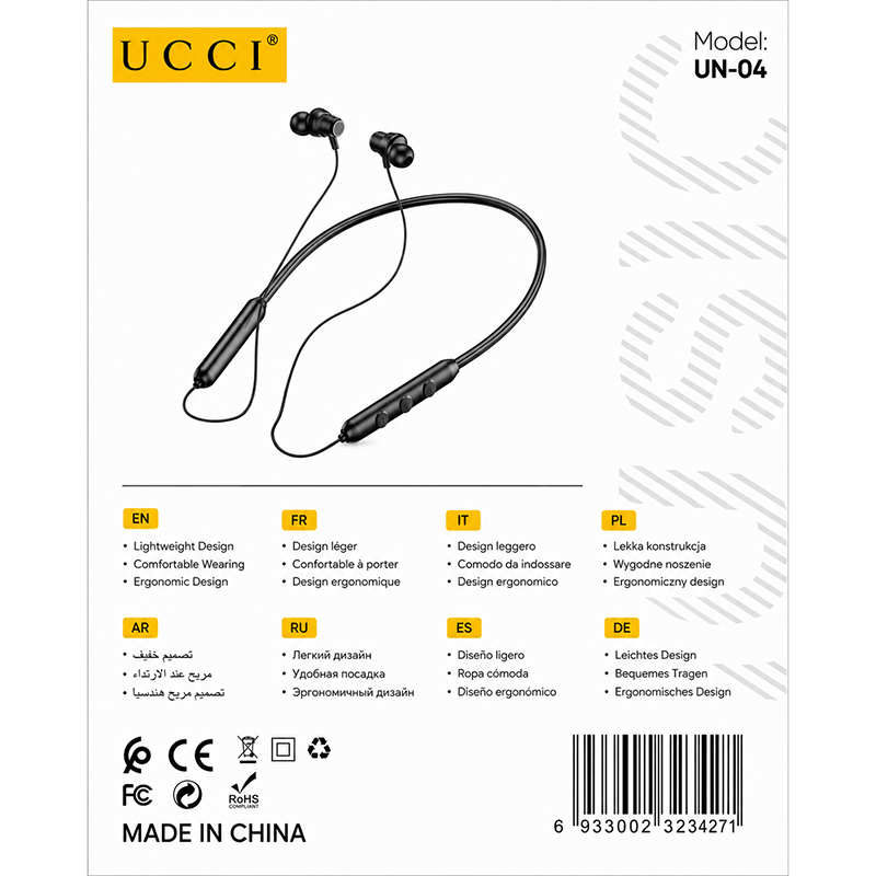 UCCI UN-04 Wireless Neckband Bluetooth Earphones - Image 3