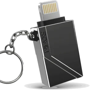 R-3000 OTG Connector for iPhone with metallic body and keychain loop